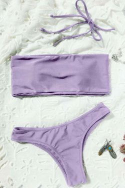 Y2K Aesthetic High Cut Bandeau Thong Bathing Suit