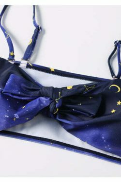 Y2K Aesthetic High Cut Cami Bikini Set - Coquette Style Grunge Fashion - Cute Tops & Cargo Skirt