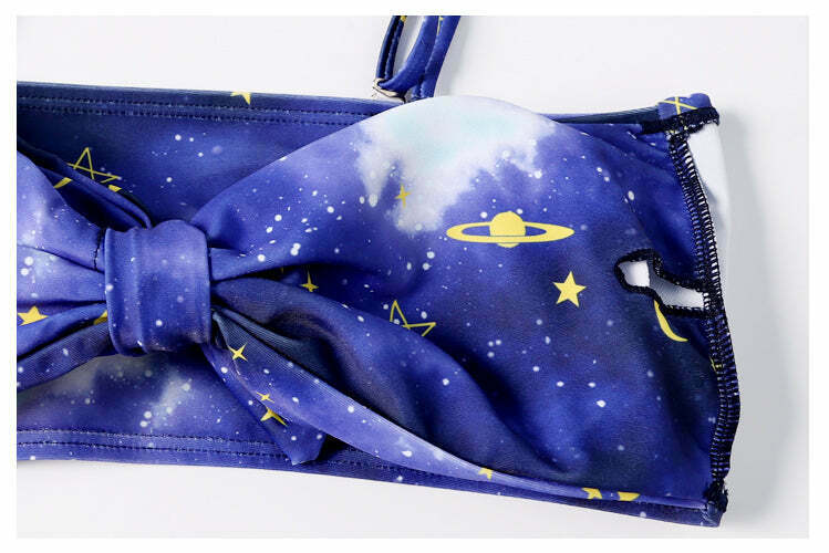 Y2K Aesthetic High Cut Cami Bikini Set - Coquette Style Grunge Fashion - Cute Tops & Cargo Skirt