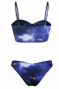 Y2K Aesthetic High Cut Cami Bikini Set - Coquette Style Grunge Fashion - Cute Tops & Cargo Skirt