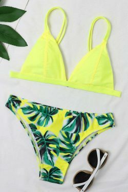 Y2K Aesthetic High Cut Leaf Bikini - Coquette & Grunge Style Fashion for Women