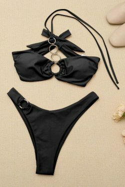 Y2K Aesthetic High Elastic Bikini Split Swimsuit for Niche Women Fashion