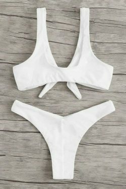 Y2K Aesthetic High Leg Knot Bikini Set - Retro Coquette Style for Women's Fashion