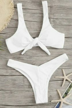 Y2K Aesthetic High Leg Knot Bikini Set - Retro Coquette Style for Women's Fashion