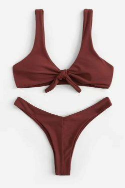 Y2K Aesthetic High Leg Knot Bikini Set - Retro Coquette Style for Women's Fashion