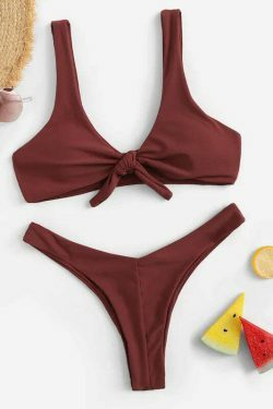 Y2K Aesthetic High Leg Knot Bikini Set - Retro Coquette Style for Women's Fashion