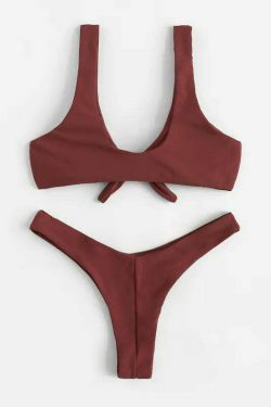 Y2K Aesthetic High Leg Knot Bikini Set - Retro Coquette Style for Women's Fashion