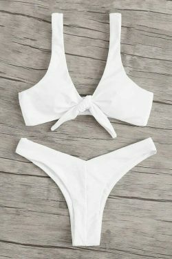 Y2K Aesthetic High Leg Knot Bikini Set - Retro Coquette Style for Women's Fashion