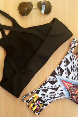 Y2K Aesthetic High Neck Push-Up Bikini Set - Retro Coquette Style Swimsuit for Women