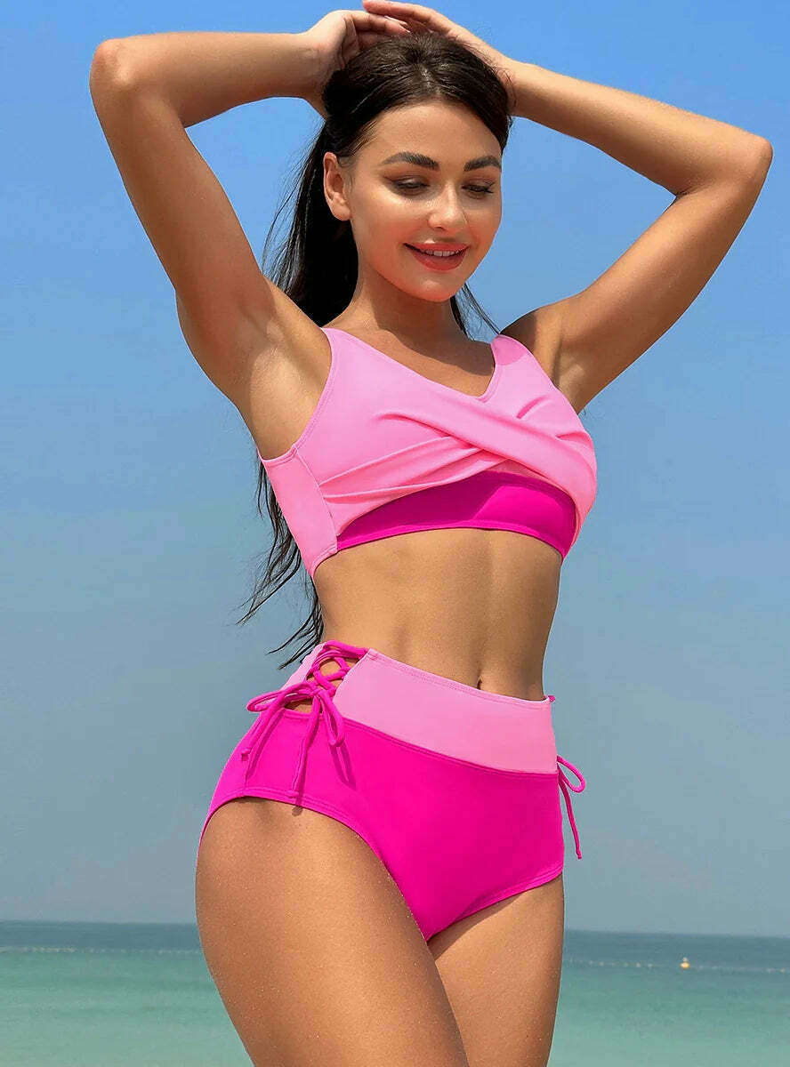 Y2K Aesthetic High Waist Bikini for Women - Sexy and Stylish Retro Swimwear Y2K Aesthetic High Waist Bikini for Women - Sexy and Stylish Retro Swimwear