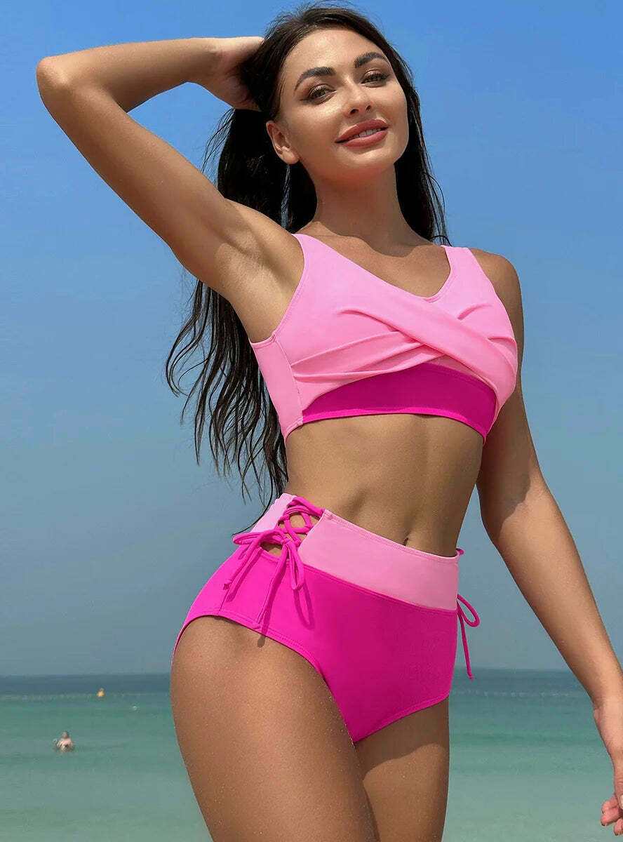 Y2K Aesthetic High Waist Bikini for Women - Sexy and Stylish Retro Swimwear Y2K Aesthetic High Waist Bikini for Women - Sexy and Stylish Retro Swimwear