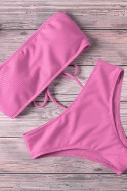 Y2K Aesthetic High Waist Bikini Set - Coquette Style Strapless Swimwear