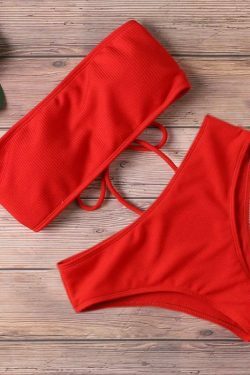 Y2K Aesthetic High Waist Bikini Set - Coquette Style Strapless Swimwear