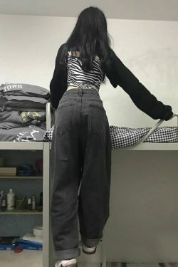 Y2K Aesthetic High Waist Black Pants for Women - Coquette Style Grunge Fashion Outfit