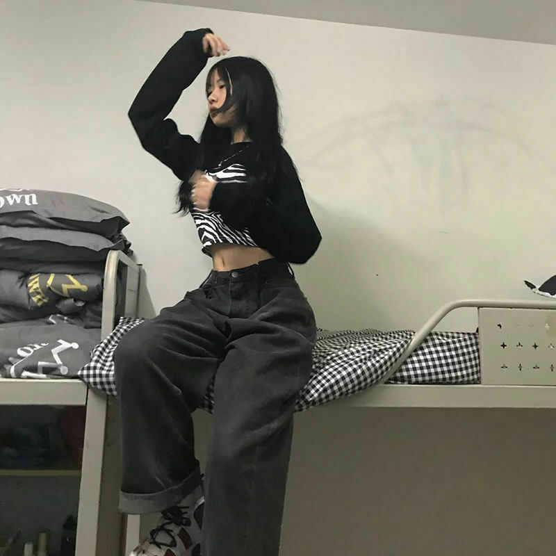 Y2K Aesthetic High Waist Black Pants for Women - Coquette Style Grunge Fashion Outfit