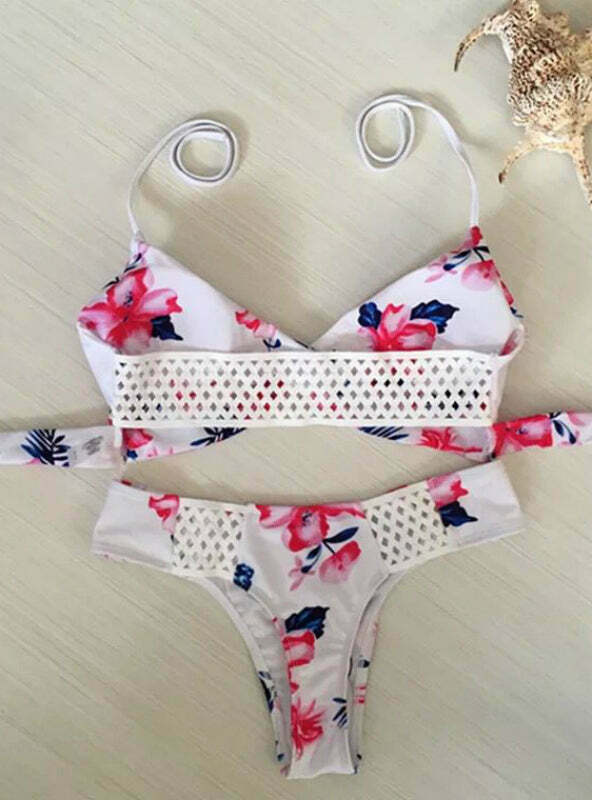 Y2K Aesthetic High Waist Open Back Two Piece Swimwear Y2K Aesthetic High Waist Open Back Two Piece Swimwear