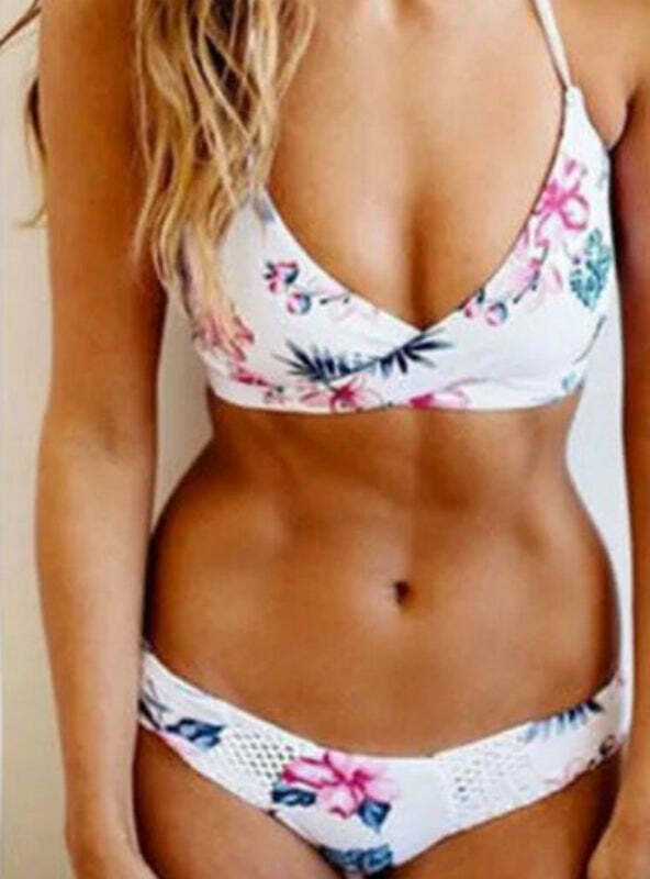 Y2K Aesthetic High Waist Open Back Two Piece Swimwear Y2K Aesthetic High Waist Open Back Two Piece Swimwear