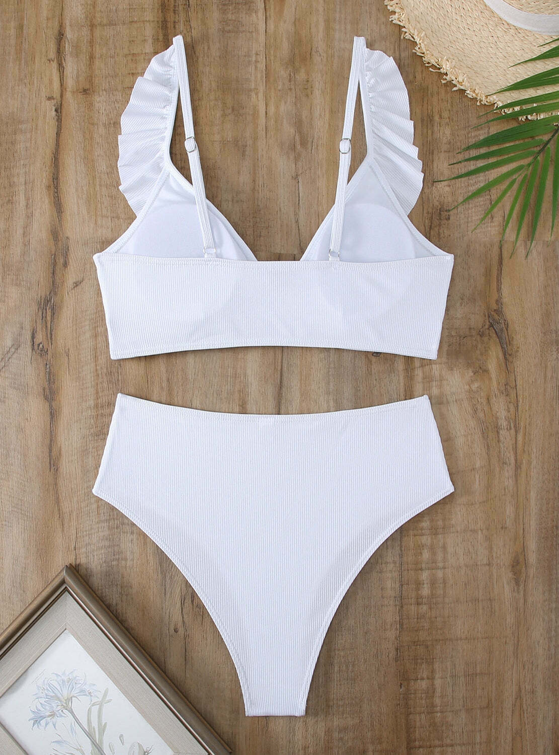 Y2K Aesthetic High Waist Ruffled Striped Swimsuit for Niche Women Fashion Y2K Aesthetic High Waist Ruffled Striped Swimsuit for Niche Women Fashion