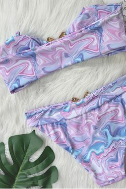 Y2K Aesthetic High Waist Swimsuit: Coquette Style Sexy Bikini Tube Top