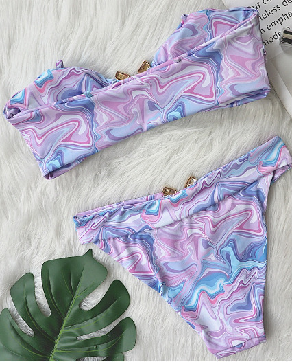 Y2K Aesthetic High Waist Swimsuit: Coquette Style Sexy Bikini Tube Top Y2K Aesthetic High Waist Swimsuit: Coquette Style Sexy Bikini Tube Top