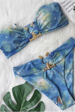 Y2K Aesthetic High Waist Swimsuit: Coquette Style Sexy Bikini Tube Top