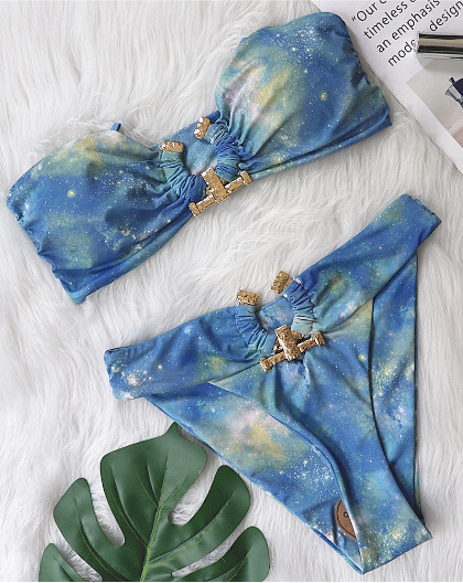 Y2K Aesthetic High Waist Swimsuit: Coquette Style Sexy Bikini Tube Top Y2K Aesthetic High Waist Swimsuit: Coquette Style Sexy Bikini Tube Top