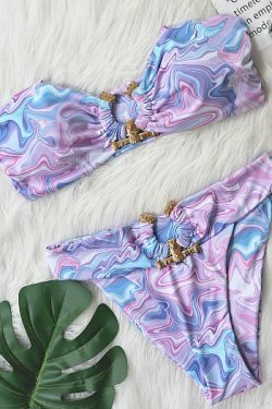 Y2K Aesthetic High Waist Swimsuit: Coquette Style Sexy Bikini Tube Top