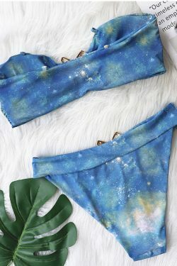 Y2K Aesthetic High Waist Swimsuit: Coquette Style Sexy Bikini Tube Top