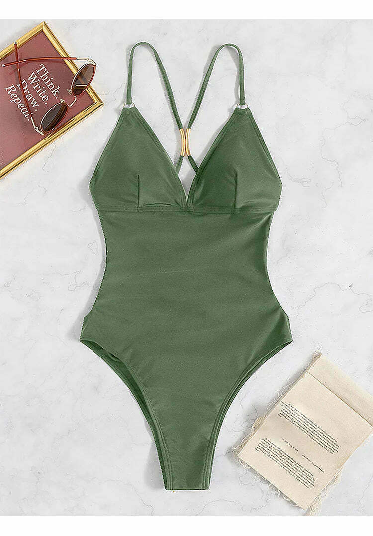 Y2K Aesthetic Hollow Backless Bikini - Coquette Style Grunge Fashion for Women Y2K Aesthetic Hollow Backless Bikini - Coquette Style Grunge Fashion for Women