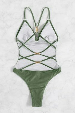 Y2K Aesthetic Hollow Backless Bikini - Coquette Style Grunge Fashion for Women