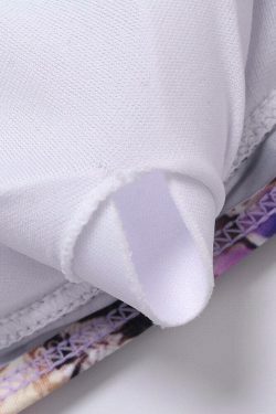 Y2K Aesthetic Hollow Printed Criss Cross Back Bikini Sets - Women's Fashion Swimwear