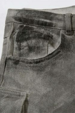 Y2K Aesthetic Industrial Wash Baggy Cargo Jeans - Vintage-inspired Coquette Style Women's Fashion