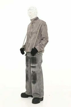 Y2K Aesthetic Industrial Wash Baggy Cargo Jeans - Vintage-inspired Coquette Style Women's Fashion