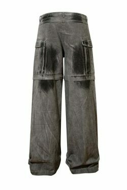 Y2K Aesthetic Industrial Wash Baggy Cargo Jeans - Vintage-inspired Coquette Style Women's Fashion