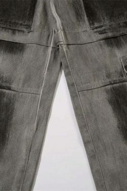 Y2K Aesthetic Industrial Wash Baggy Cargo Jeans - Vintage-inspired Coquette Style Women's Fashion