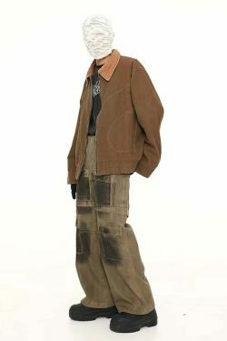 Y2K Aesthetic Industrial Wash Baggy Cargo Jeans - Vintage-inspired Coquette Style Women's Fashion