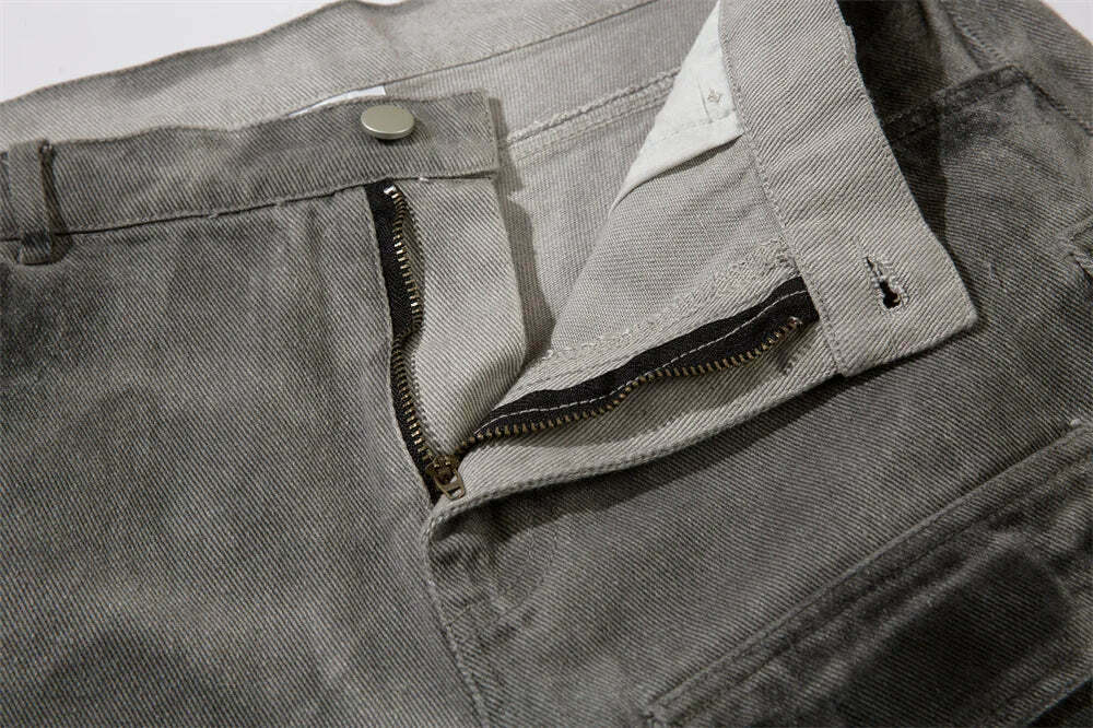 Y2K Aesthetic Industrial Wash Baggy Cargo Jeans - Vintage-inspired Coquette Style Women's Fashion Y2K Aesthetic Industrial Wash Baggy Cargo Jeans - Vintage-inspired Coquette Style Women's Fashion