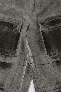 Y2K Aesthetic Industrial Wash Baggy Cargo Jeans - Vintage-inspired Coquette Style Women's Fashion