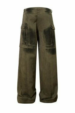Y2K Aesthetic Industrial Wash Baggy Cargo Jeans - Vintage-inspired Coquette Style Women's Fashion