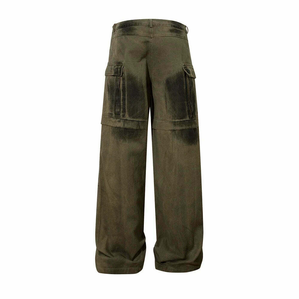 Y2K Aesthetic Industrial Wash Baggy Cargo Jeans - Vintage-inspired Coquette Style Women's Fashion Y2K Aesthetic Industrial Wash Baggy Cargo Jeans - Vintage-inspired Coquette Style Women's Fashion