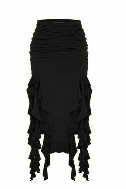 Y2K Aesthetic Jellyfish Lace Long Skirt for Women - Coquette & Grunge Style Fashion Statement