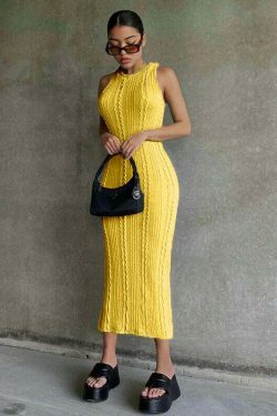 Y2K Aesthetic Knitted Sleeveless Dress - Coquette Style Women's Fashion