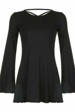 Y2K Aesthetic Knitted Trumpet Dress - Coquette Style Long Sleeve Slim Fit Outfit