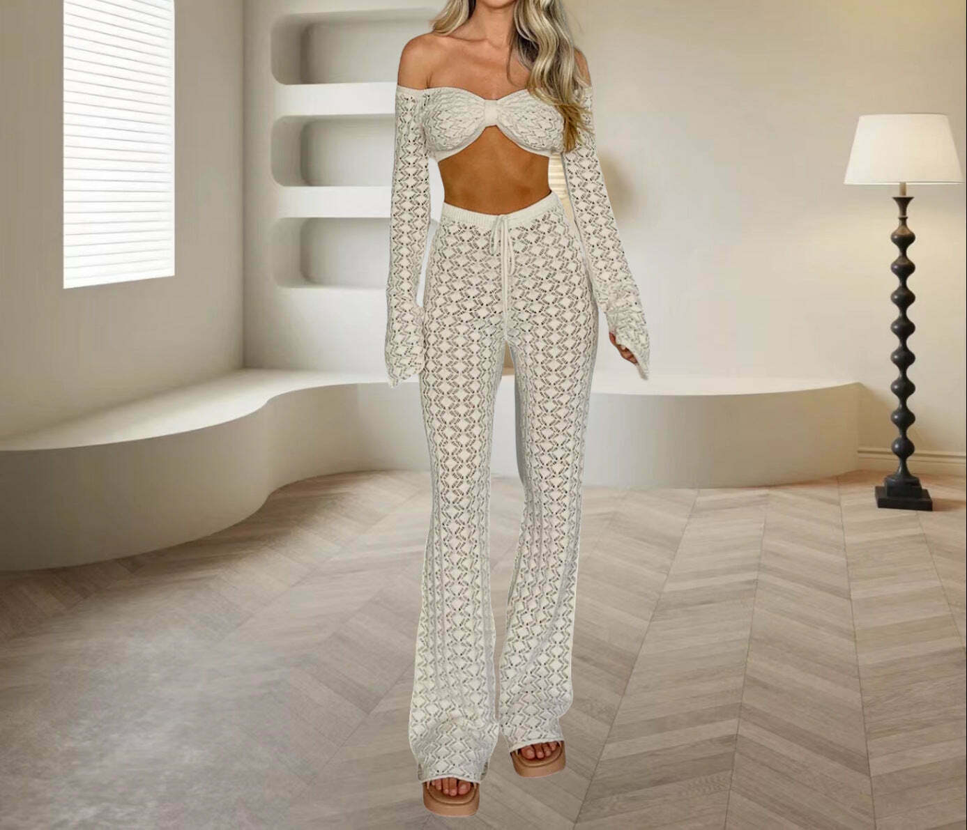 Y2K Aesthetic Knitted Tube Top Suit for Women - Coquette & Grunge Style Outfit Y2K Aesthetic Knitted Tube Top Suit for Women - Coquette & Grunge Style Outfit