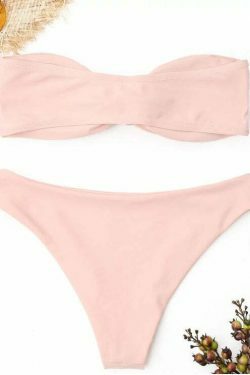 Y2K Aesthetic Knot Bandeau Bikini Set - Trendy Women's Fashion
