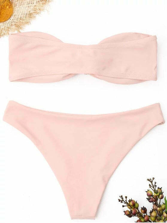 Y2K Aesthetic Knot Bandeau Bikini Set - Trendy Women's Fashion Y2K Aesthetic Knot Bandeau Bikini Set - Trendy Women's Fashion