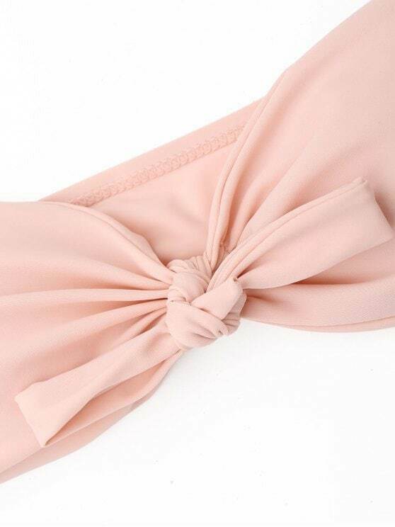 Y2K Aesthetic Knot Bandeau Bikini Set - Trendy Women's Fashion Y2K Aesthetic Knot Bandeau Bikini Set - Trendy Women's Fashion