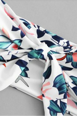 Y2K Aesthetic Knot Flower Print Bikini Set - Retro Style Swimwear for Women