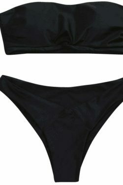 Y2K Aesthetic Knotted Bandeau Bikini Set - Coquette Fashion, Grunge Style, Cute Tops
