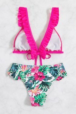 Y2K Aesthetic Lace-Up Beach Bikini - Coquette Style for Women - Grunge Fashion Statement
